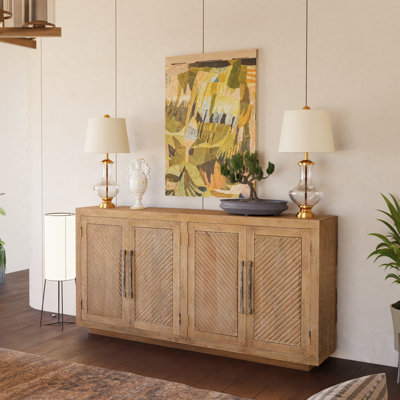 Josiane 4-door Carved Solid Wood Sideboard