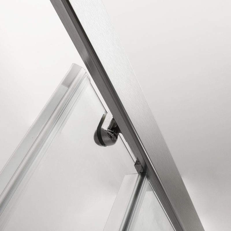 Porte de douche en nickel brossé, 60 po x 72 po - Verre de qualité supérieure, coulissant lisse, produit essentiel trempé unique pour salle de bain