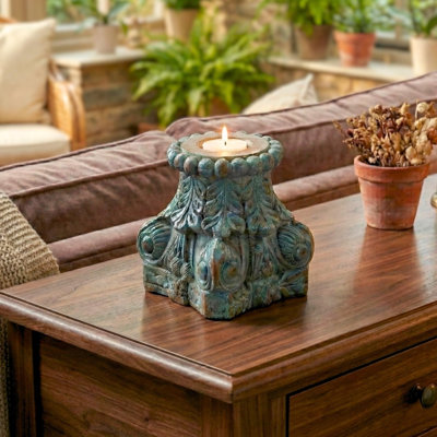 12'' H Solid Wood Candlestick