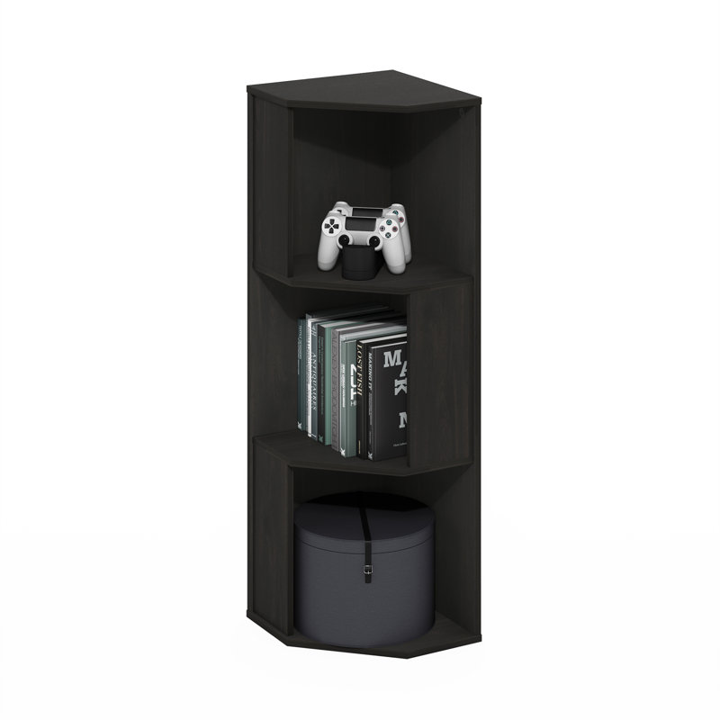Sharee 3-Tier Freestanding Corner Shelf Bookcase, Bookshelf,, Espresso