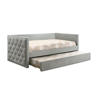 Modern Fabric Twin Sofa Bed Daybed with Trundle by Red Barrel Studio