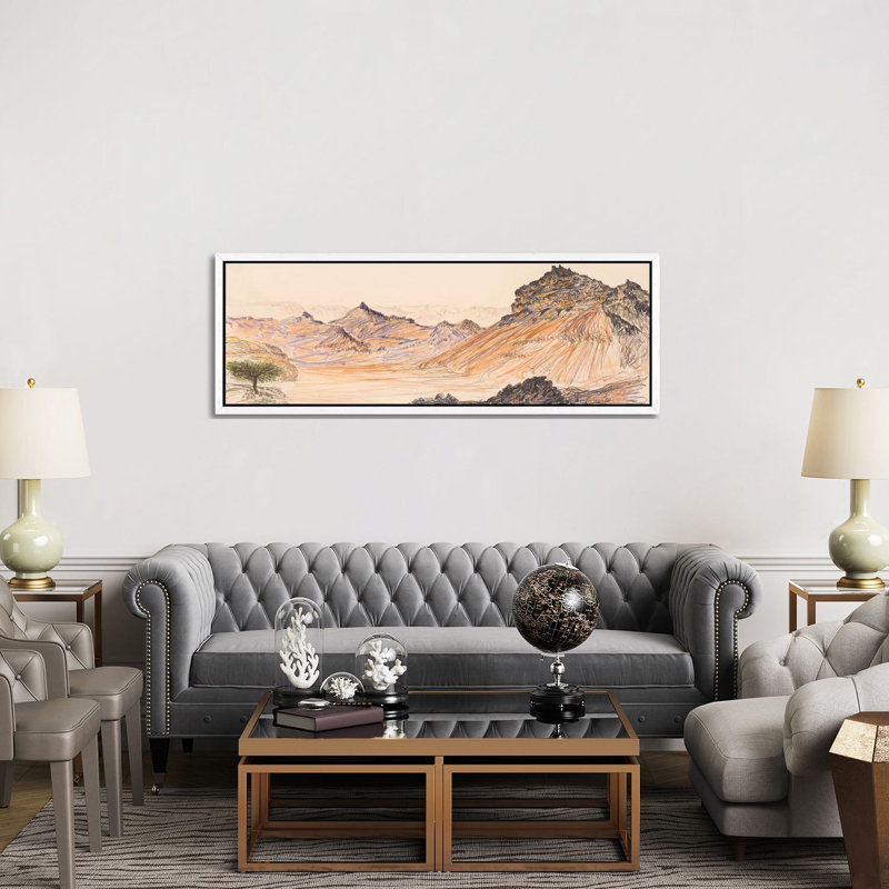 Nahal Gevanim by Itzu Rimmer - Panoramic Print on Canvas, White Framed, 152.4 cm H x 50.8 cm W