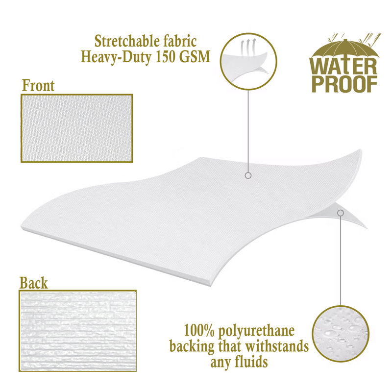 Fabric Soft Zippered Mattress Encasement Protector Heavy Duty stretchable knitted cover waterproof lining Protects Mattress or box spring from Dust, Pets and Liquids For Parents with Young Children! Noiseless and Soft.