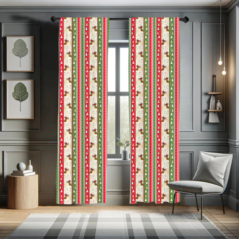 Striped Semi-Sheer Rod Pocket Sliding Panel, 28" x 84"