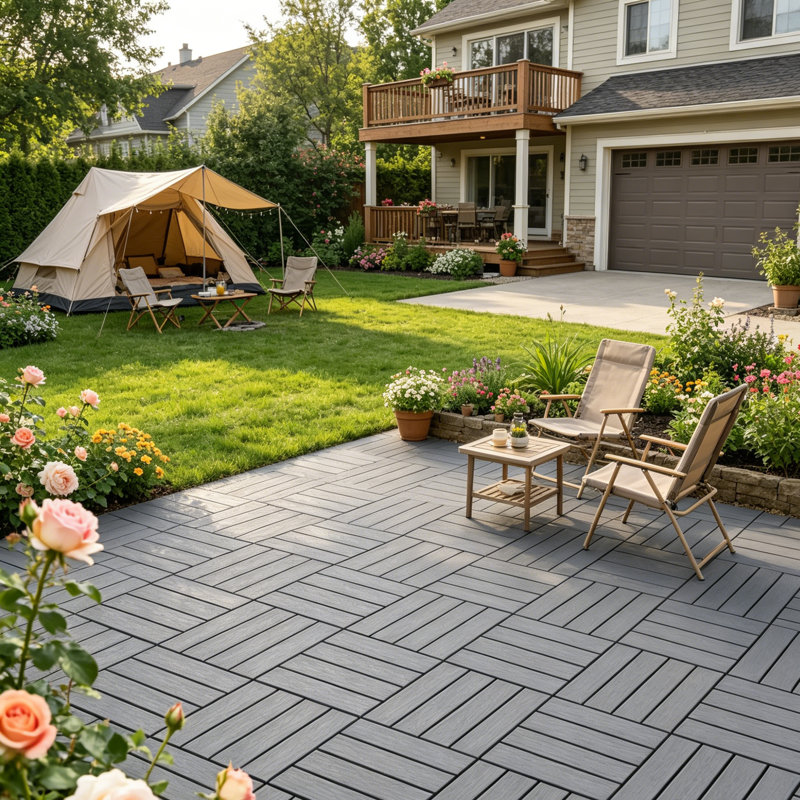 30.5cm L x 30.5cm W Polypropylene Interlocking Deck Tile