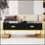 Table basse moderne noire moderne avec 4 tiroirs pour un rangement élégant et des espaces de vie élégants-1725697388
