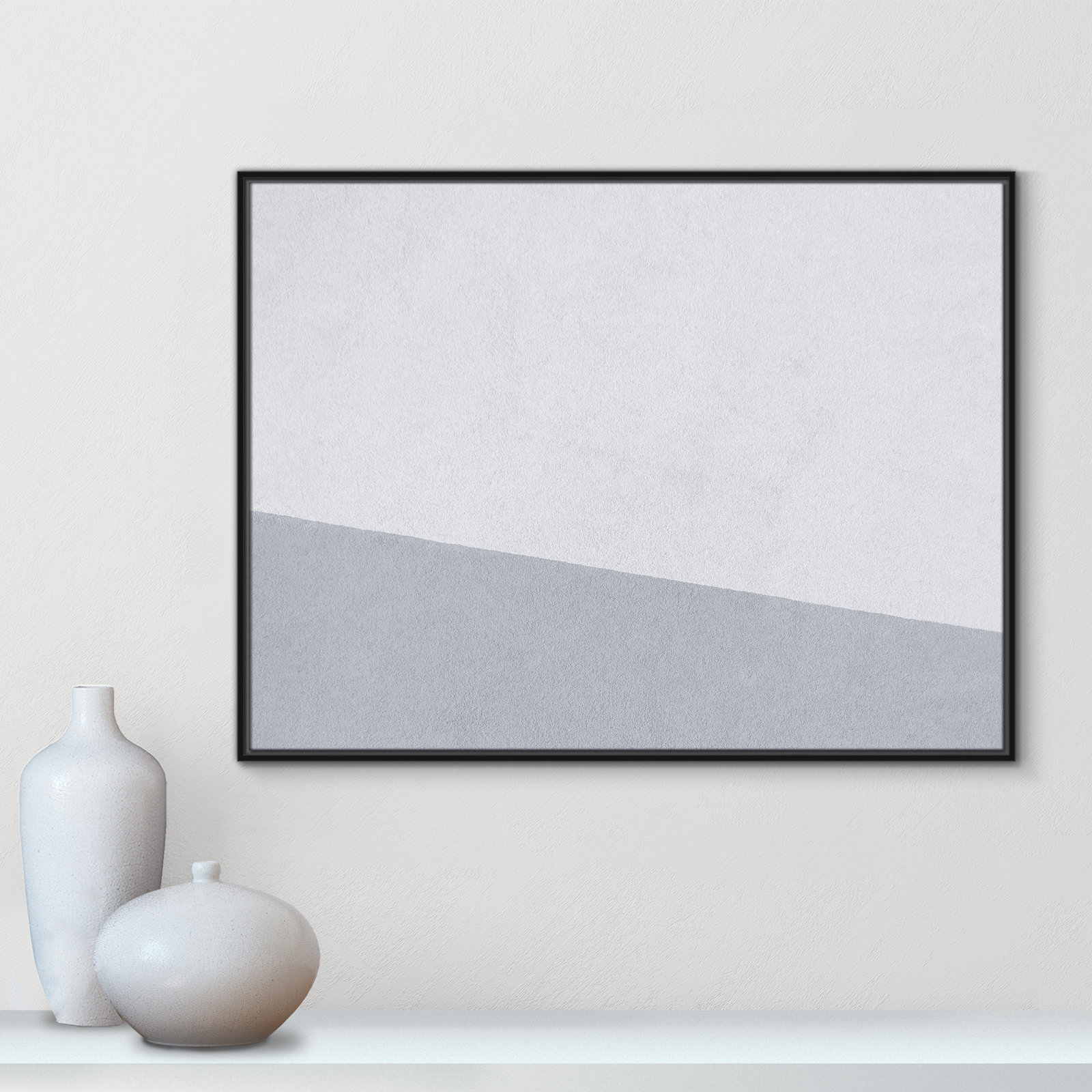 Dominic "Abstract Blues" Print, 31.5" H x 41.5" W x 2" D, Black Framed Canvas