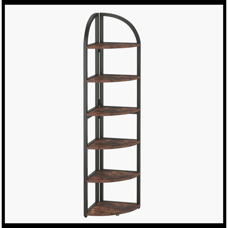 6-Tier Corner Shelf, 71 Inch Tall Corner Bookshelf For Small Space