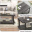 Table basse moderne, centre en bois rustique avec rangement pour le salon, gris foncé