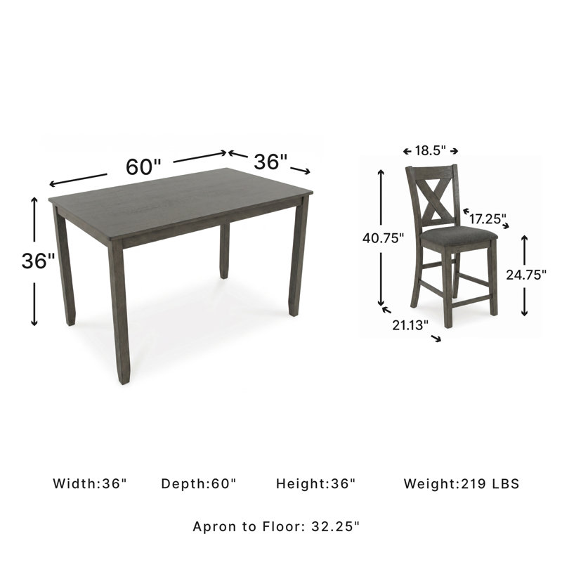 Thyler 6 - Person Four Leg Dining Set