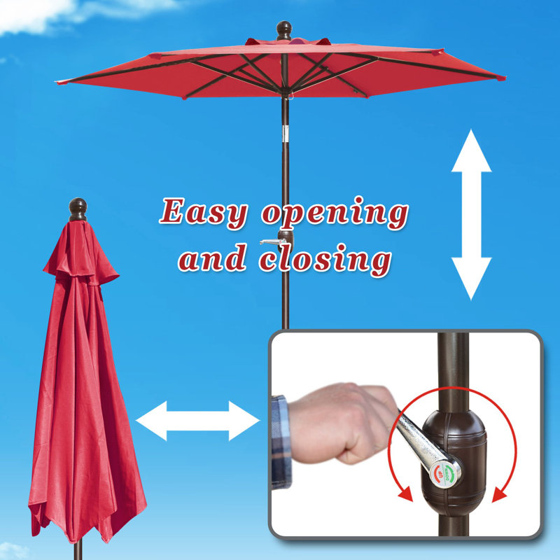 Parasol à DEL incliné pour l'extérieur, Rouge