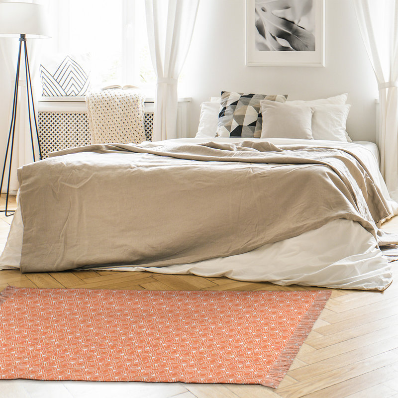 Tapis de zone orange à treillis hexagonal classic Mcguigan, Non