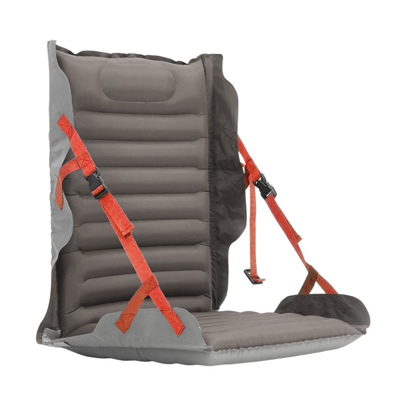 Adjustable Inflatable Camping Seat with Backrest, Grey