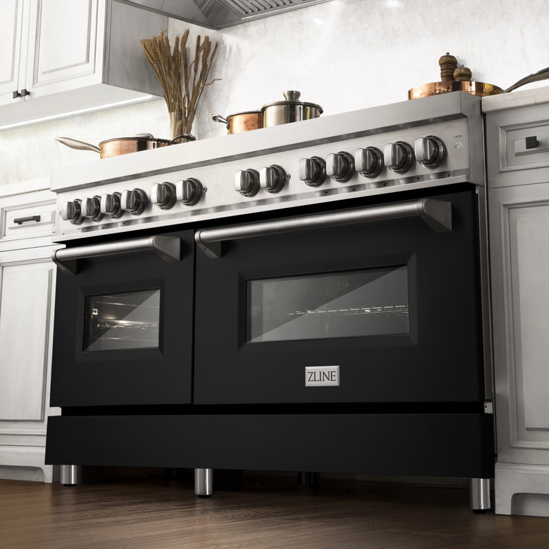 ZLINE 60" Legacy Dual Fuel Range, Black Matte Stainless Steel