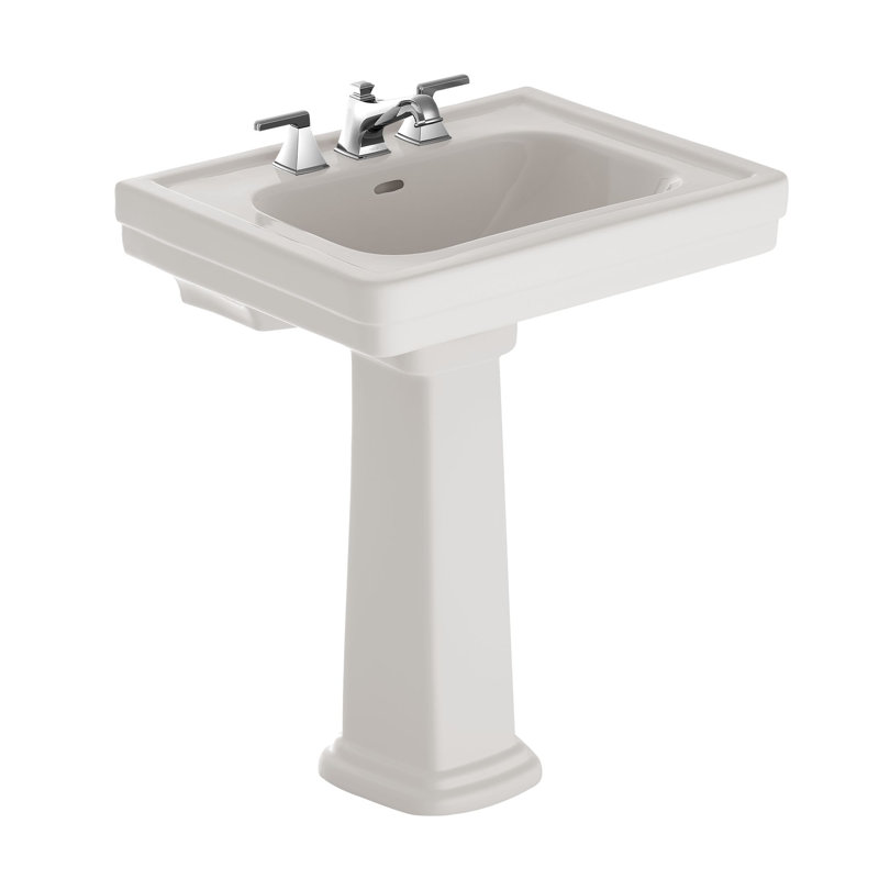 TOTO® Promenade® 27-1/2" x 22-1/4" Rectangular Pedestal Bathroom Sink for 4 inch Center Faucets, Colonial White, 4" Centers