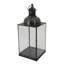 Lanterne Laila, métal noir, panneaux de verre, base carrée, hauteur de 20 pouces-125136656