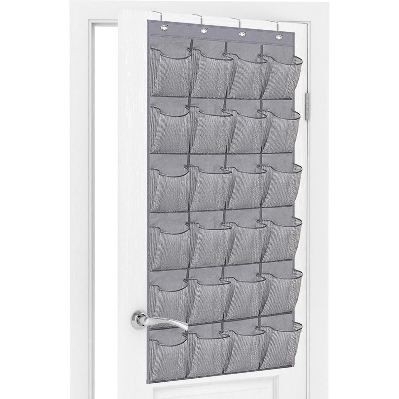 24 Pair Hanging Shoe Organizer, Gray