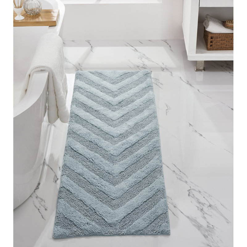 Tapis pour salle de bain 100% coton Branston 1990 GSM avec envers antidérapant Browton, Tapis de couloir 20 po x 60 po, Bleu