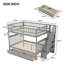 Lit superposé avec deux tiroirs et rangement, blanc, double sur double, H 65,60 po x l 57,50 po x L 93,50 po-113791484