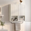 Armoire de salle de bain cannelée moderne, rangement mural avec tablette réglable, conception flottante pour la lessive et la cuisine