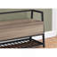 Banc, entrée, couloir, rangement, 42 po rectangulaire, stratifié brun, métal noir, contemporain, moderne-246633279