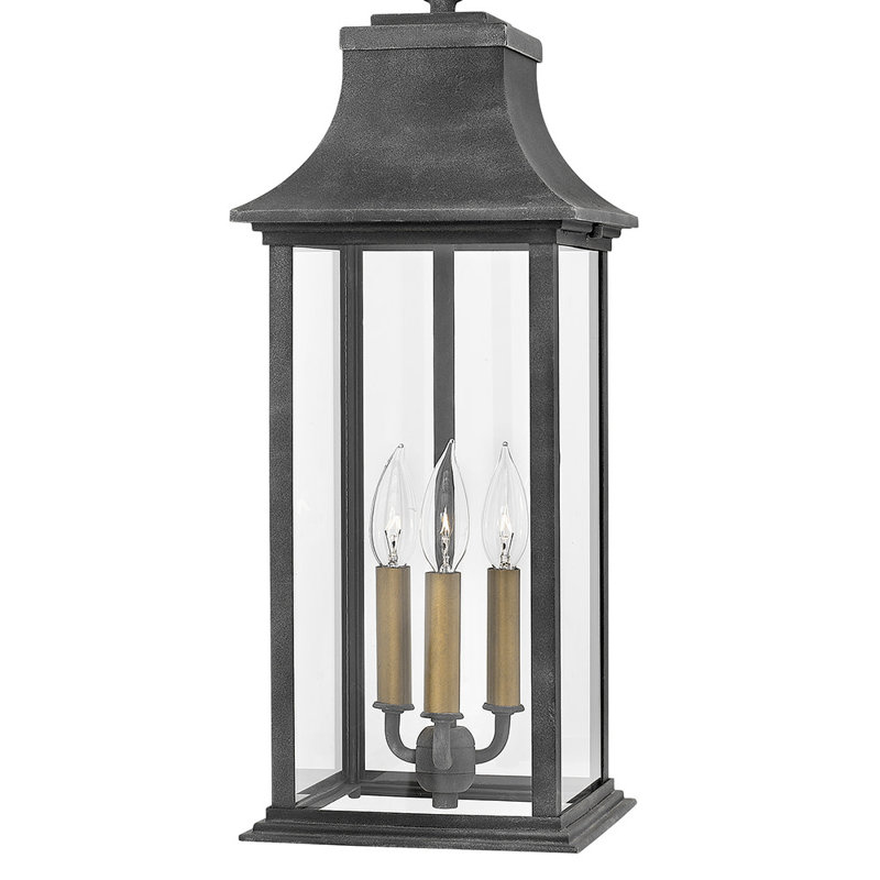 Adair 3-Light Outdoor Hanging Coach Lantern - Aged Zinc