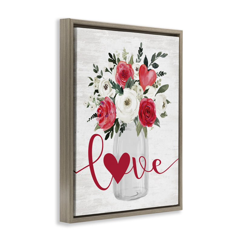 Cadre flottant Love & Hearts, H 31 po x l 25 po, Cadre flottant orme Montalcino