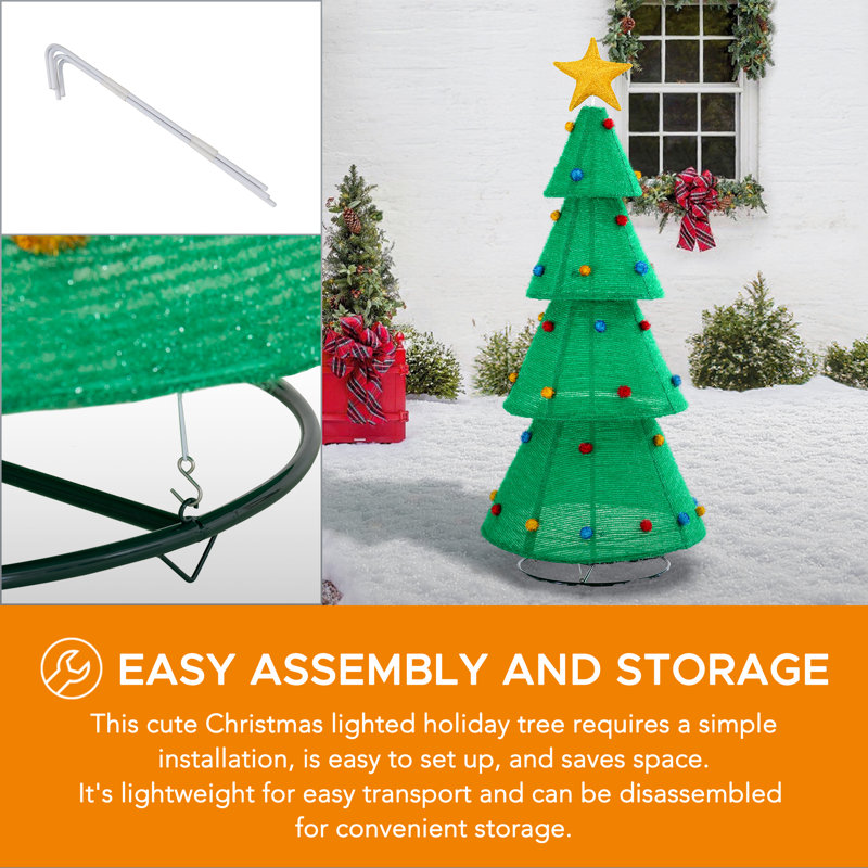 Sunjoy 77 in. Christmas Lighted Holiday Tree