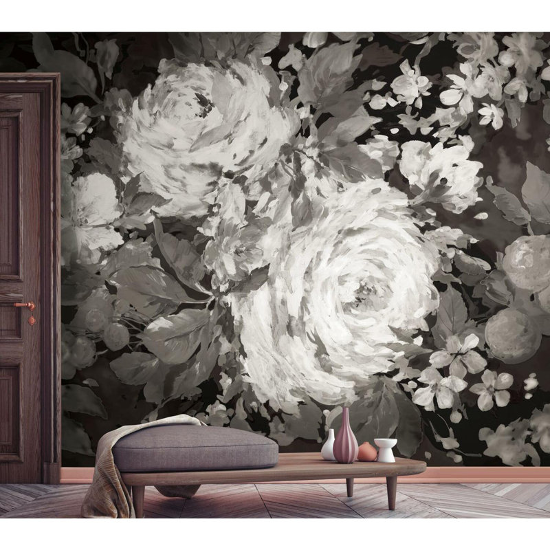 Panneau mural 6 panneaux Impressionist L 10,2 po x l 151,5 po, Gris