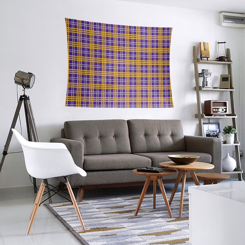 Tapisserie en microfibre de luxe Tampa Bay, H 68 po x l 80 po, Mauve / blanc / or