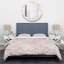 Patchwork de roses roses - ensemble de housse de couette abstrait - microfibre de polyester-1148512634