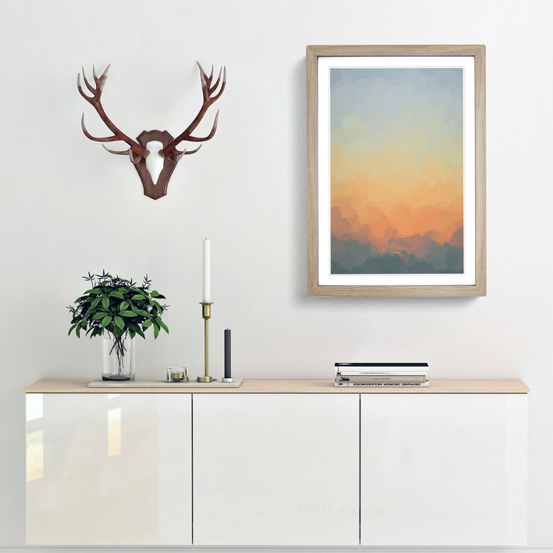 Glorious Sunset - Picture Frame Graphic Art Print, Oak Framed, 65cm H x 48cm W x 2cm D