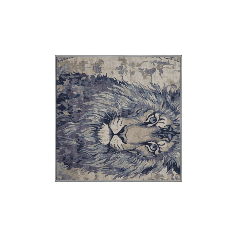 Tapis gris lavable à la machine, Carré 8 pi