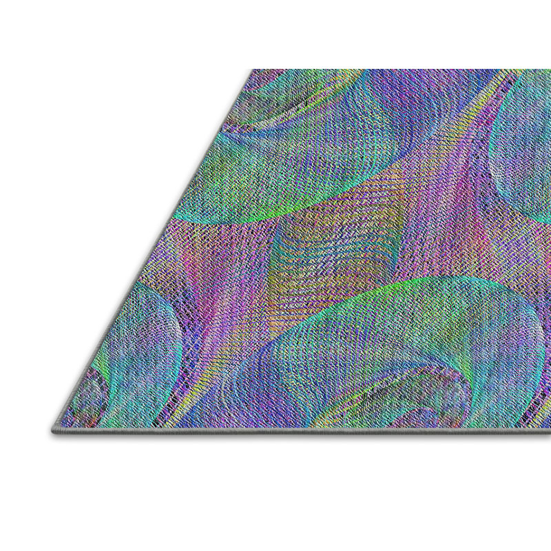 Vert Tapis décoratif, Rectangle 5 pi x 7 pi