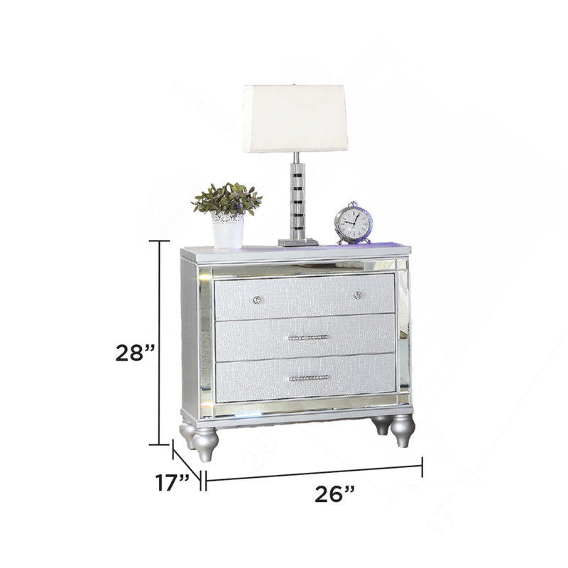 Table de chevet 3 tiroirs Sterling