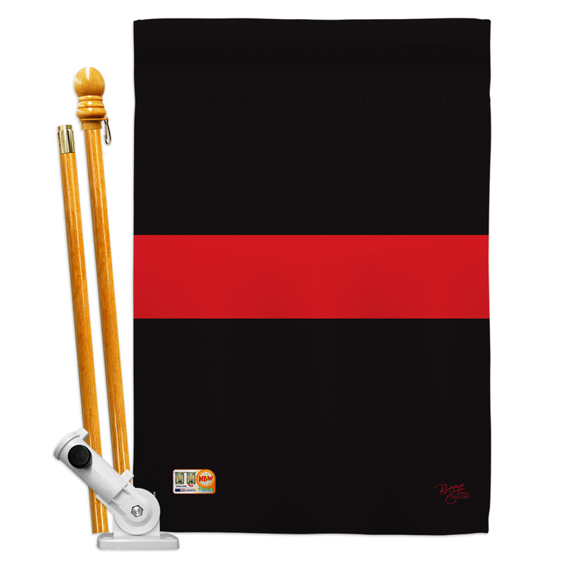 Mélange de polyester à 2 côtés 40 x 28 po americana ensemble de drapeau, Noir / Rouge