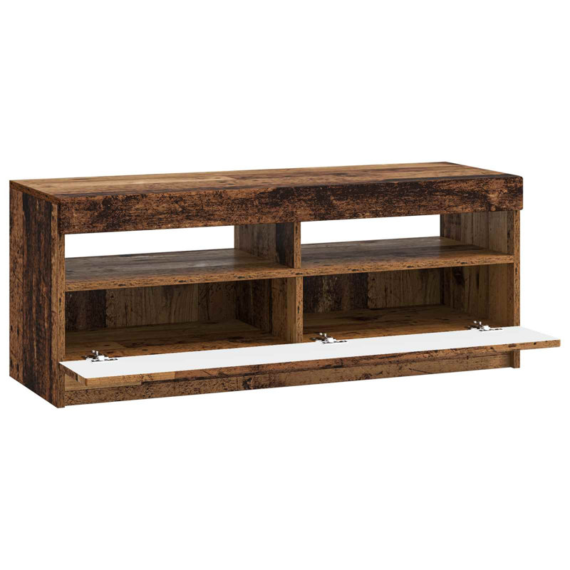 TV Stand, 40cm H x 100cm W x 35cm D, Old Wood
