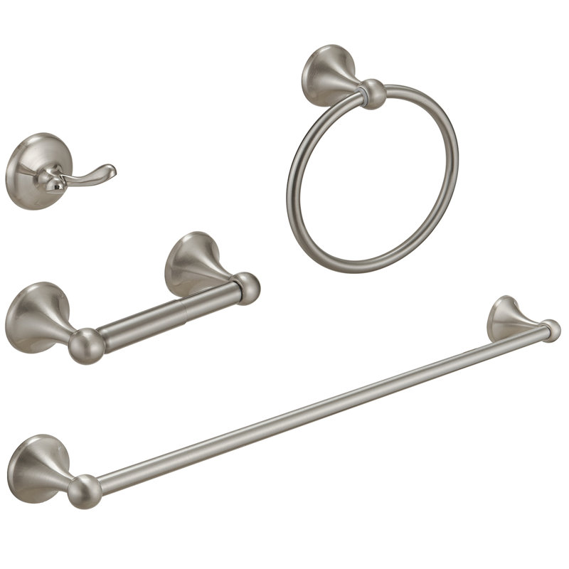 4 - Piece Bathroom Hardware Set, Brushed Nickel