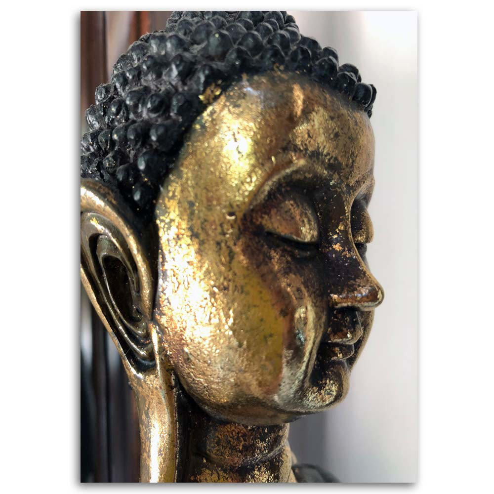 Leinwandbild Golden Buddha Zen Spa