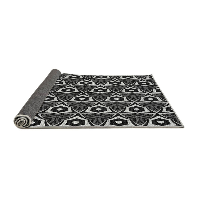 Tapis noir/gris à motifs, Rectangle 4 pi x 6 pi