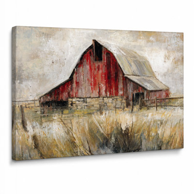 Homestead Study - Red Barn Heritage Landscape, art mural sur toile tendue