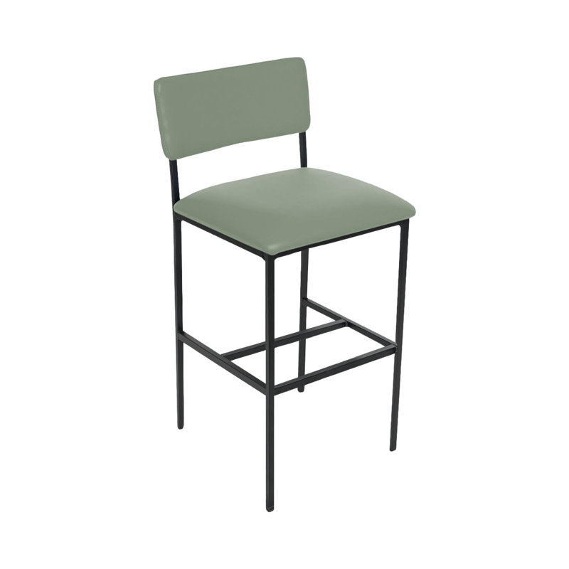  Tabouret en acier Meghan, Tabouret de comptoir (siège d'une hauteur de 26 p, Vert