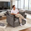 Fauteuil d'appoint à accoudoirs recouverts de chenille avec accoudoirs minces en chenille-1847797759