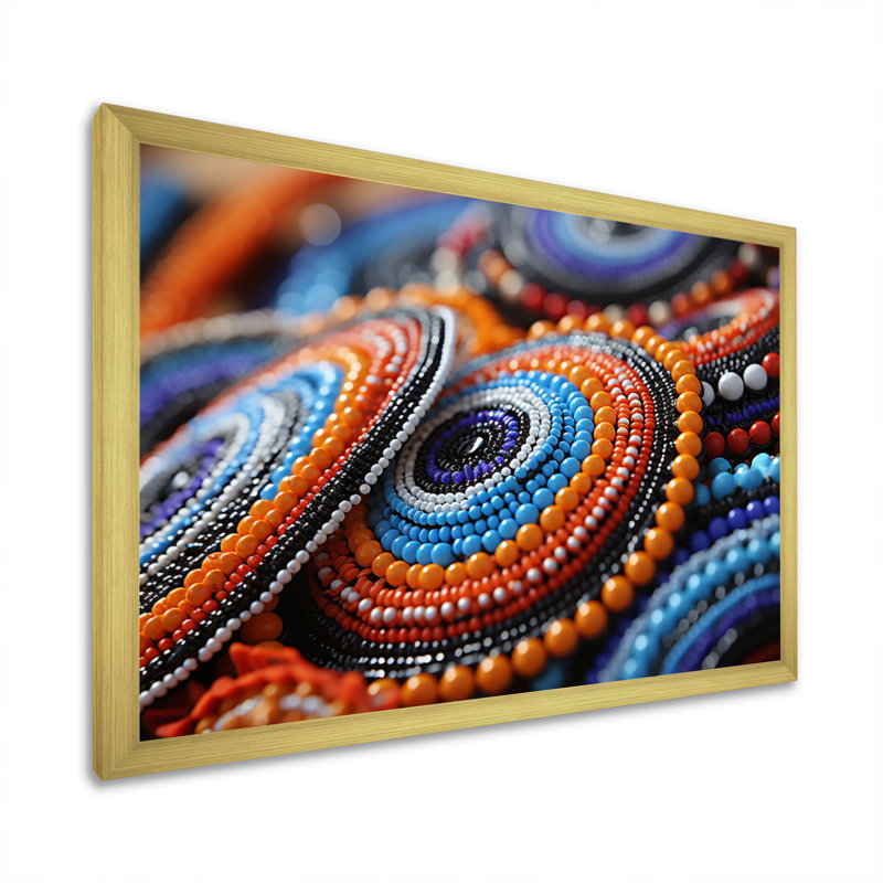 «Chiambi Tribes», impression sur toile, H 34 po x l 44 po x P 1,5 po, Encadrement doré