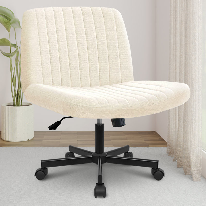 Fauteuil de bureau Keyri Criss Cross, Beige, Roue simple, Tissu