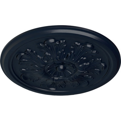 Endurathane Legacy Acanthus Ceiling Medallion, 12 3/4"OD x 7/8"P (Fits Canopies up to 3 1/2"), Hand-Painted Midnight Dream Finish
