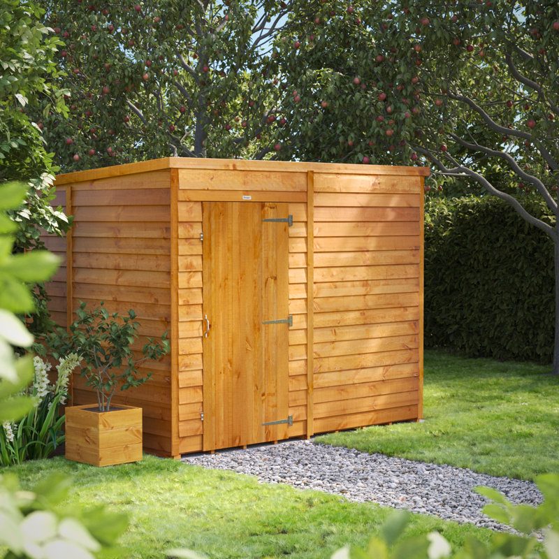 Powersheds 8 x 6ft Timber Overlap Windowless Pent Garden Shed