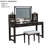 1Pc Vanity Stool With Sophistication, 8Mm Tempered Glass, 3Mm Mirror, 3 Drawers, Padded Stool, Grey Mix For Bedroom Grace,