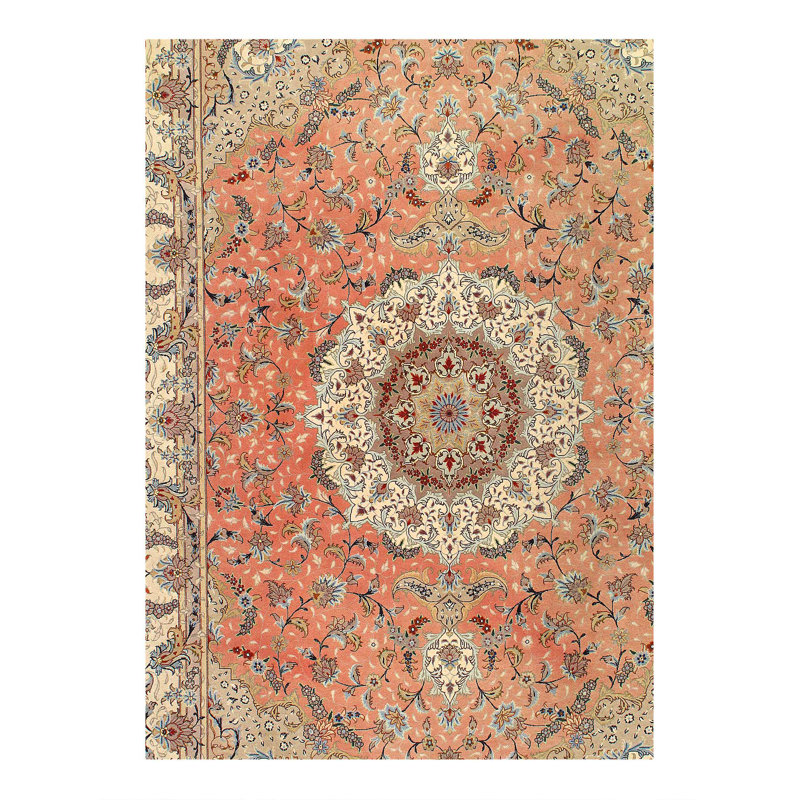 Fine hand Knotted Persain silk & wool Tabriz 6'6"X10'