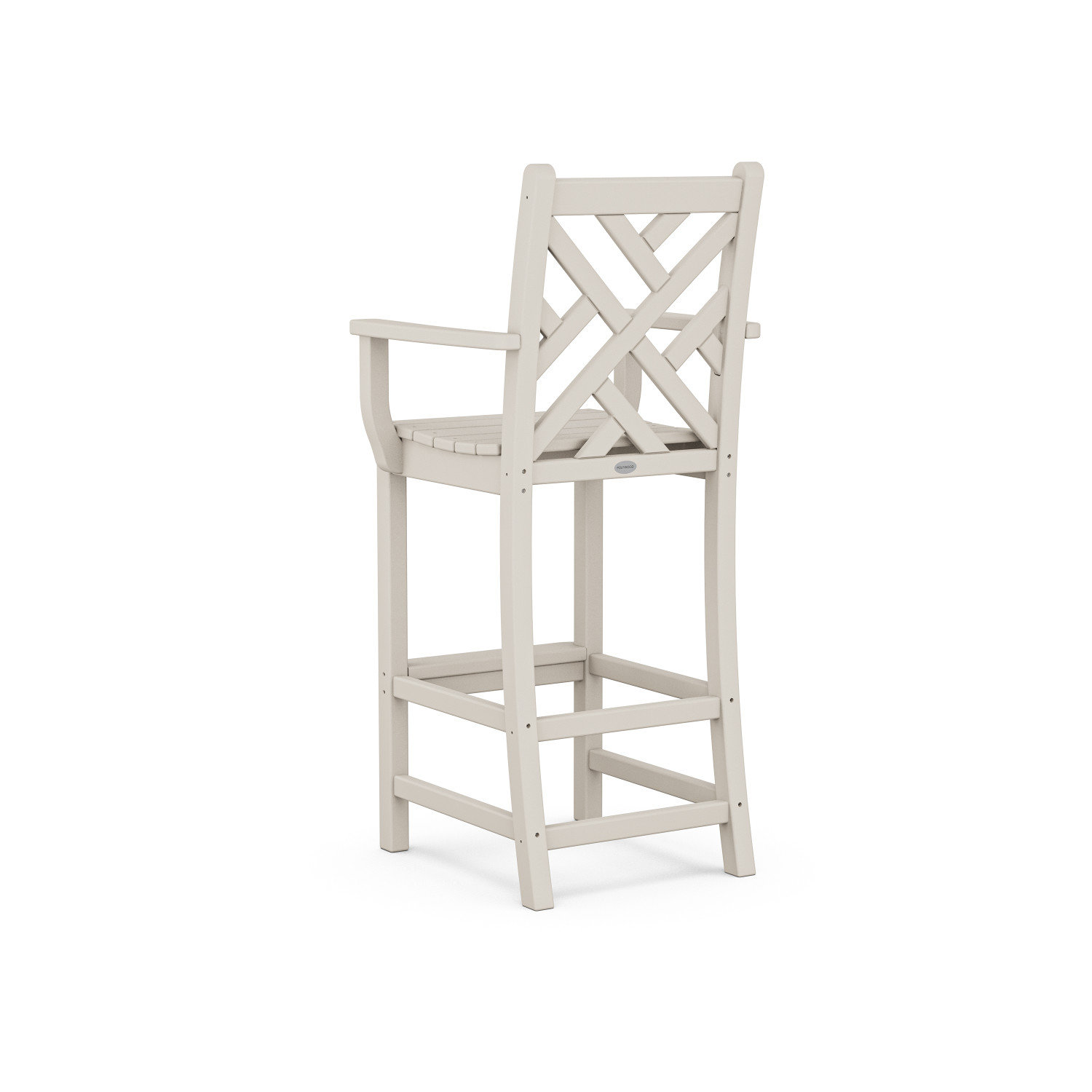 POLYWOOD® Chippendale Patio Bar Stool, Sand